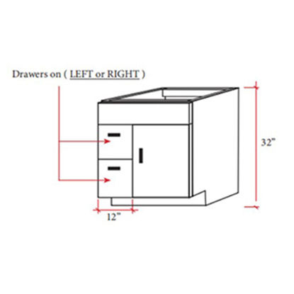 Picture of Vanity With Drawer (Vdb) (30″-36″Deep)